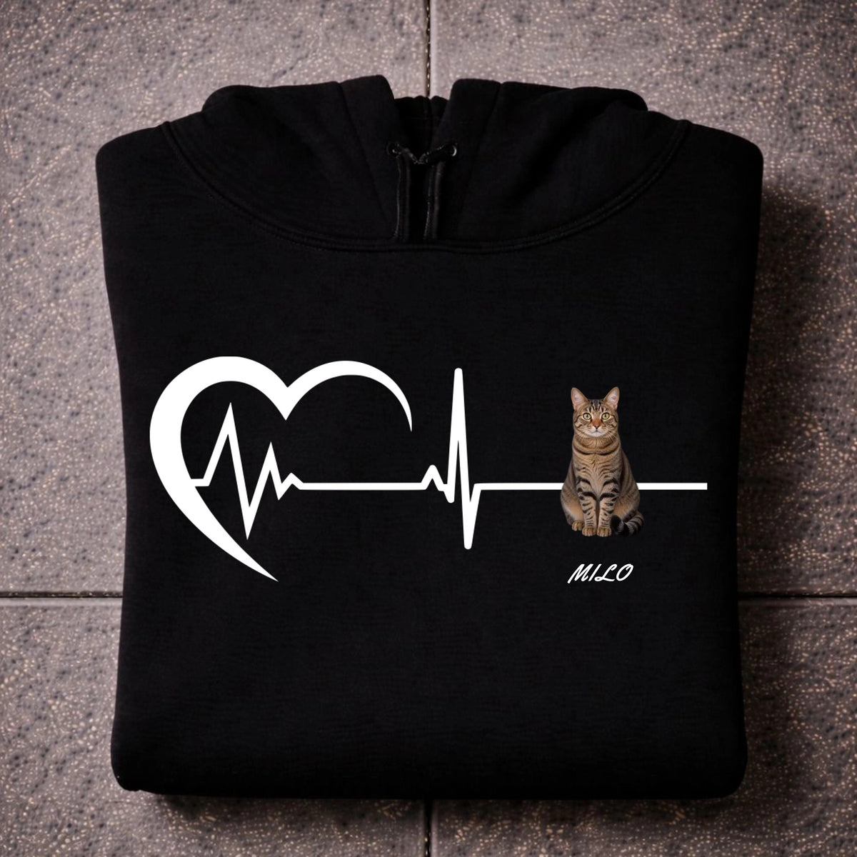 Herzschlag Pfote Hoodie Personalisiert