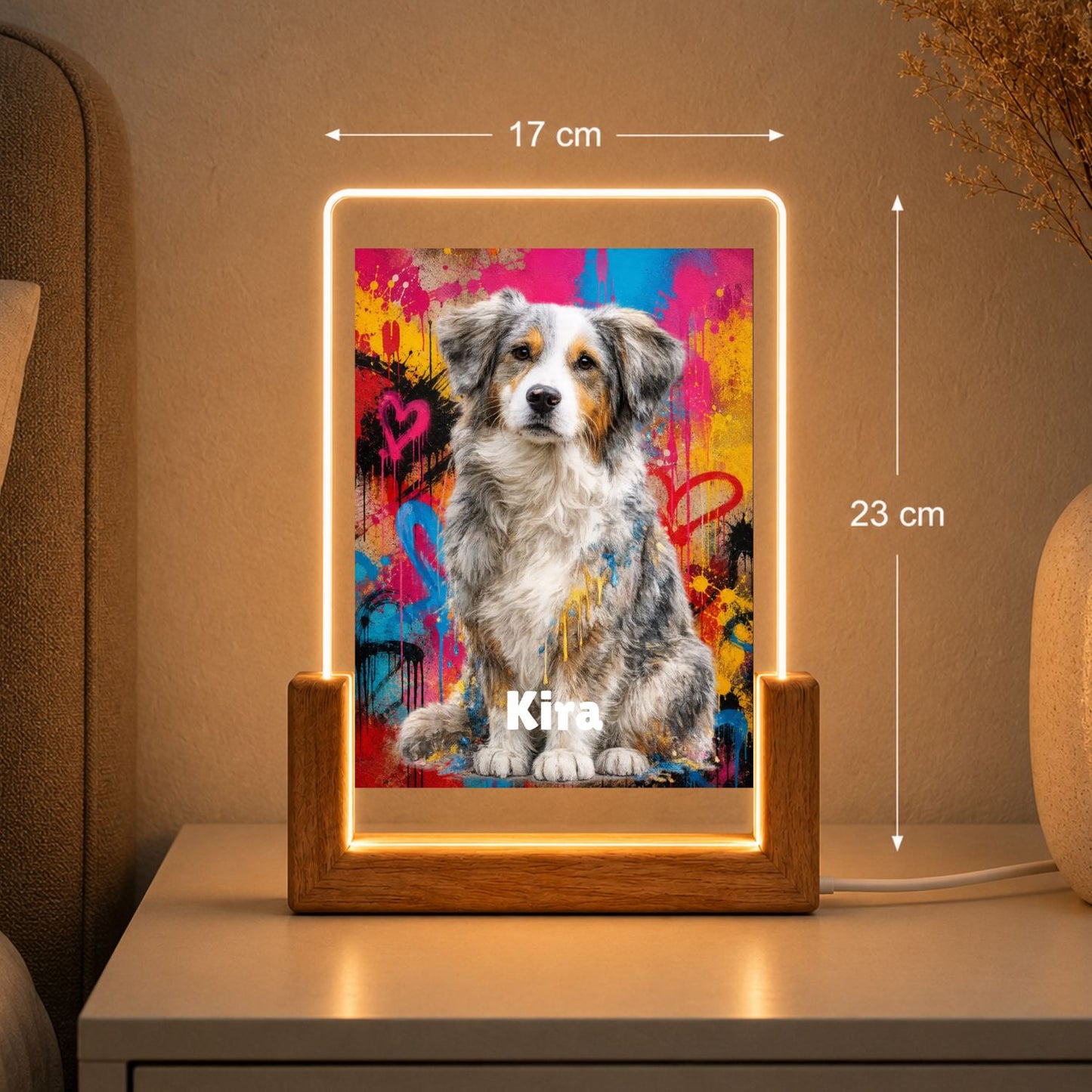 Hund Graffiti Acryl-Licht
