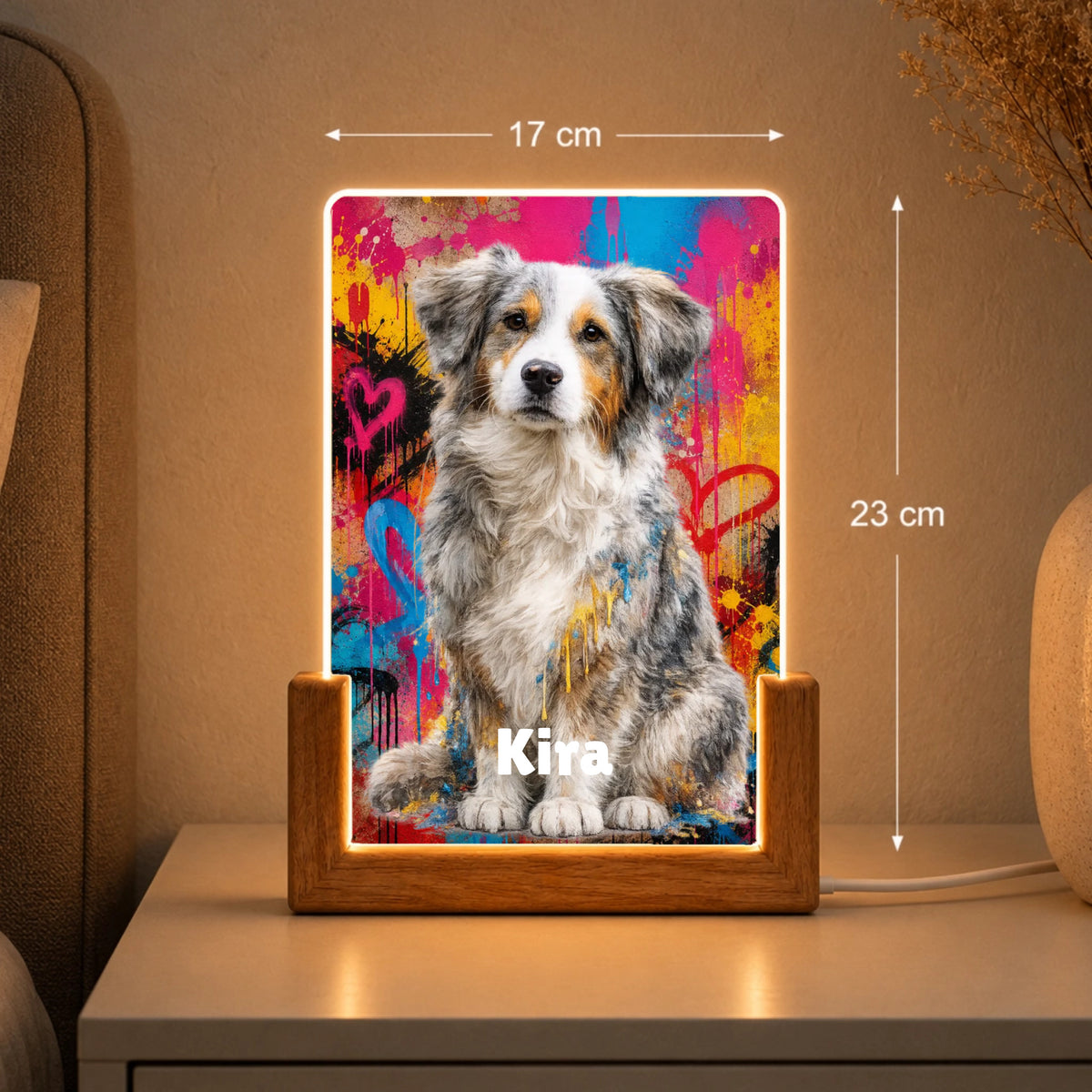 Hund Graffiti Acryl Licht