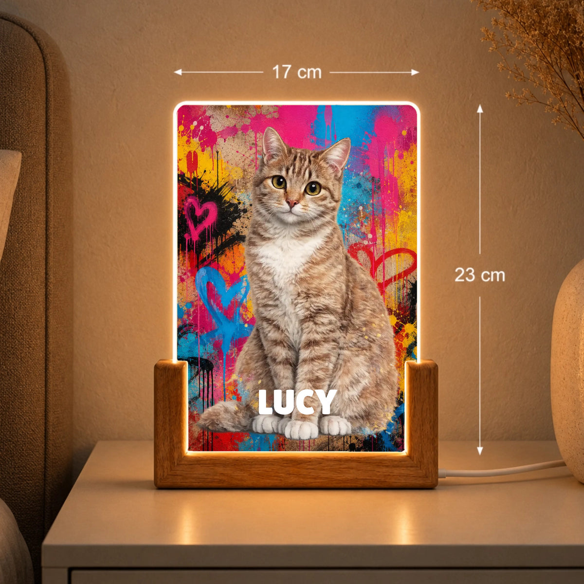 Katze Graffiti Acryl Licht