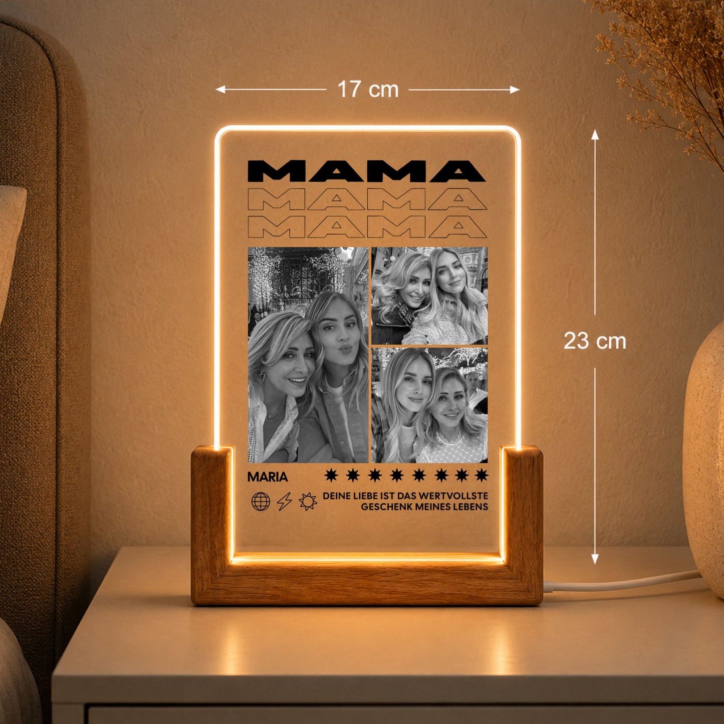 Mama Acryl Licht Personalisiert