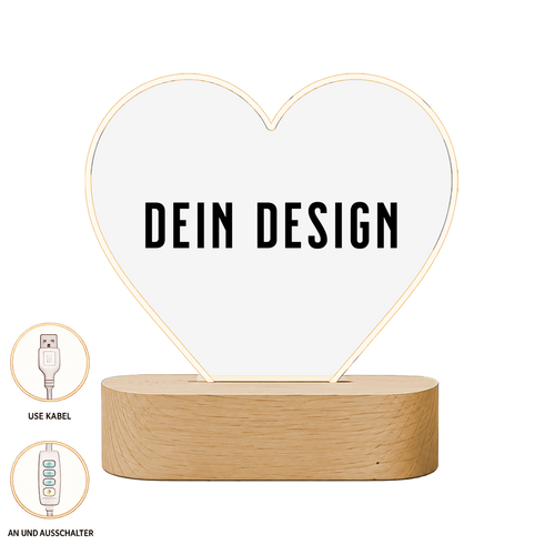 HUND PORTRAIT IM VINTAGE LED HERZFORM