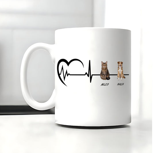 Herzschlag Pfote Tasse Personalisiert