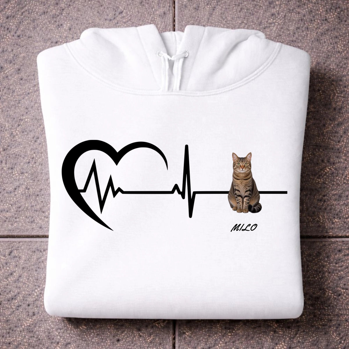 Herzschlag Pfote Hoodie Personalisiert