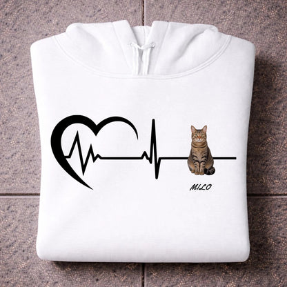 Herzschlag Pfote Hoodie Personalisiert