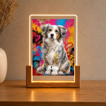 Hund Graffiti Acryl-Licht