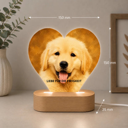 Hund Porträt im Vintage LED Herzform
