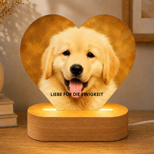 Hund Porträt im Vintage LED Herzform