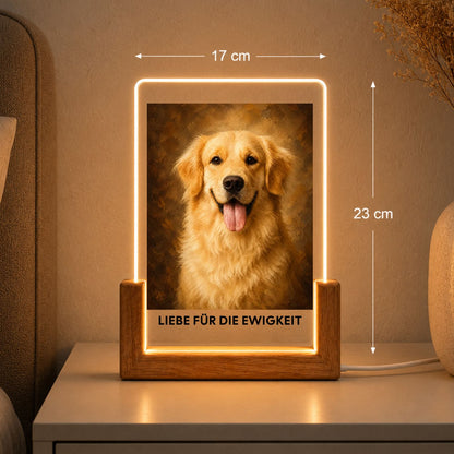 Hund Vintage Acryl-Licht Personalisiert