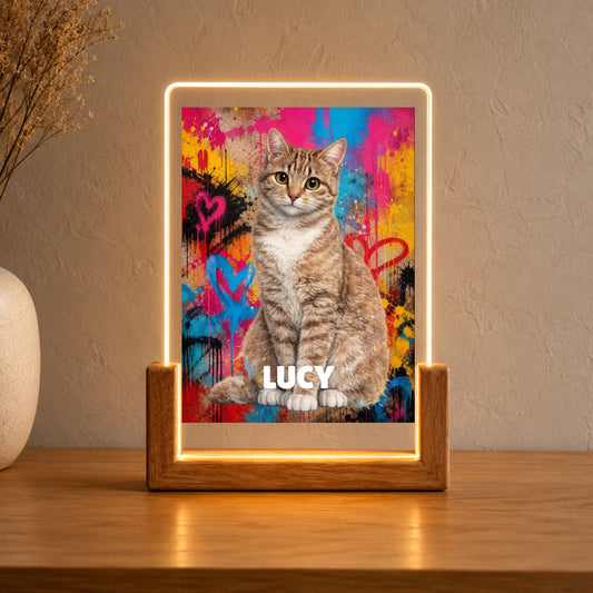 Katze Graffiti Acryl-Licht