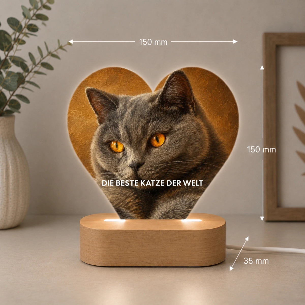 Katze Portrait im Vintage Herzform