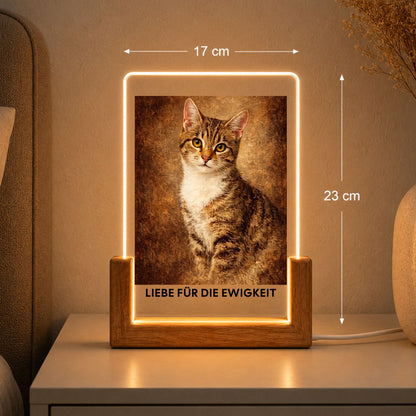 Katze Vintage Acryl Licht Personalisiert