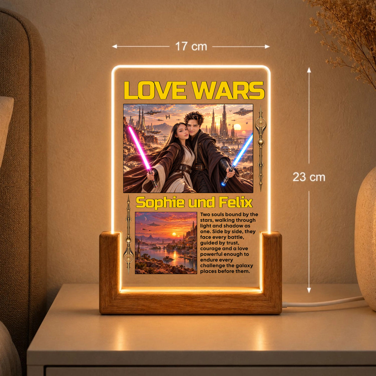 Love Wars Acryl-Licht Personalisiert