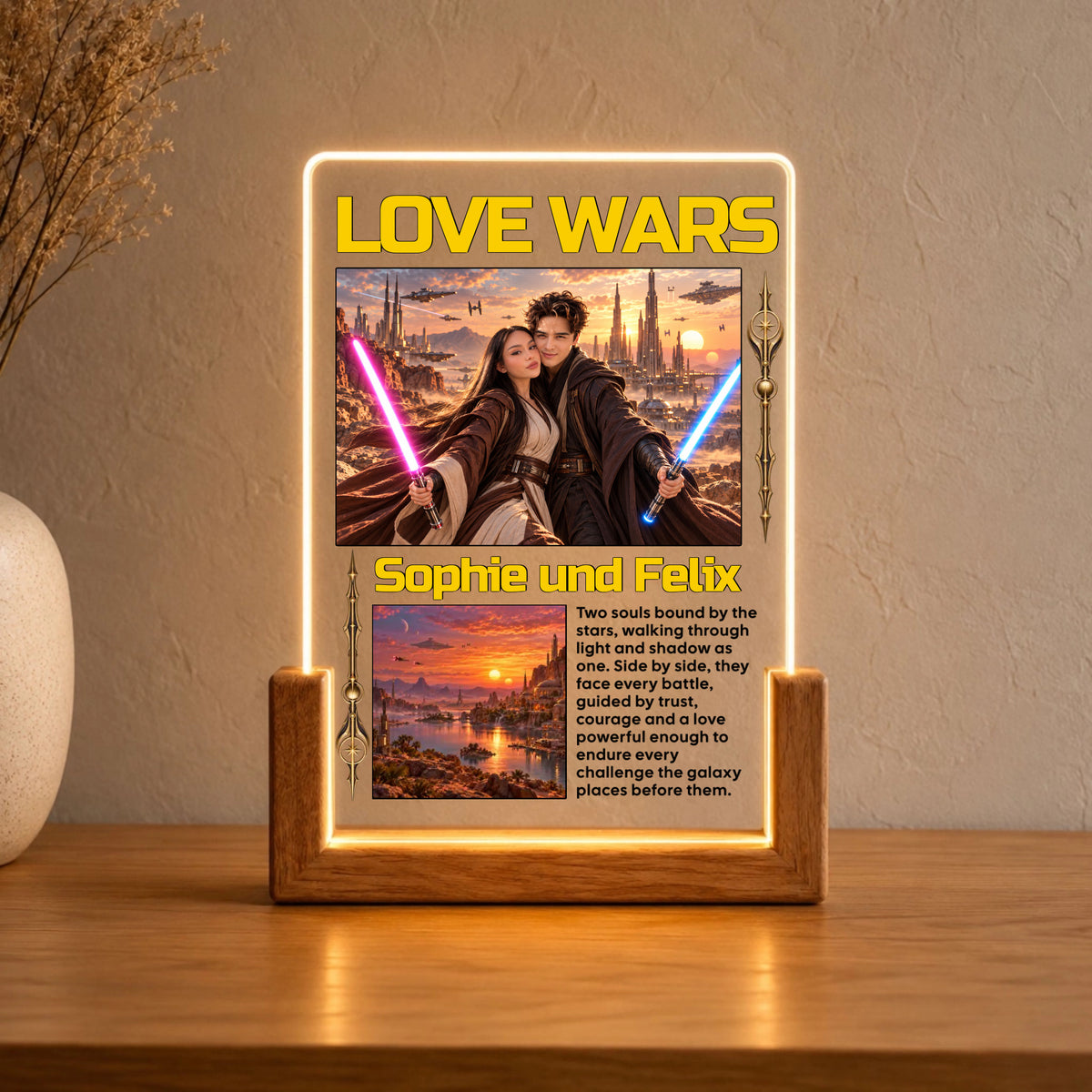 Love Wars Acryl-Licht Personalisiert