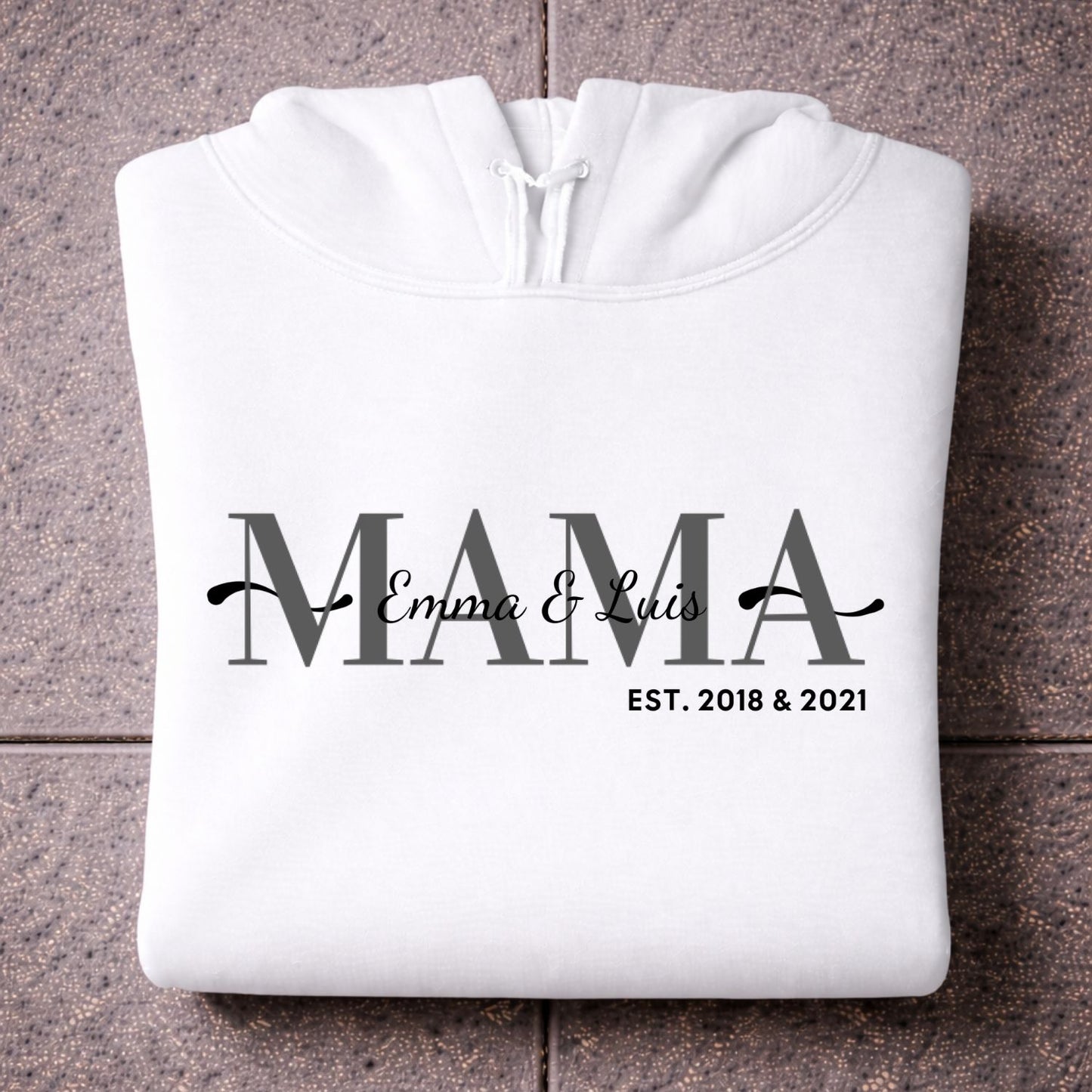 Mama mit Kindernamen Hoodie Personalisiert