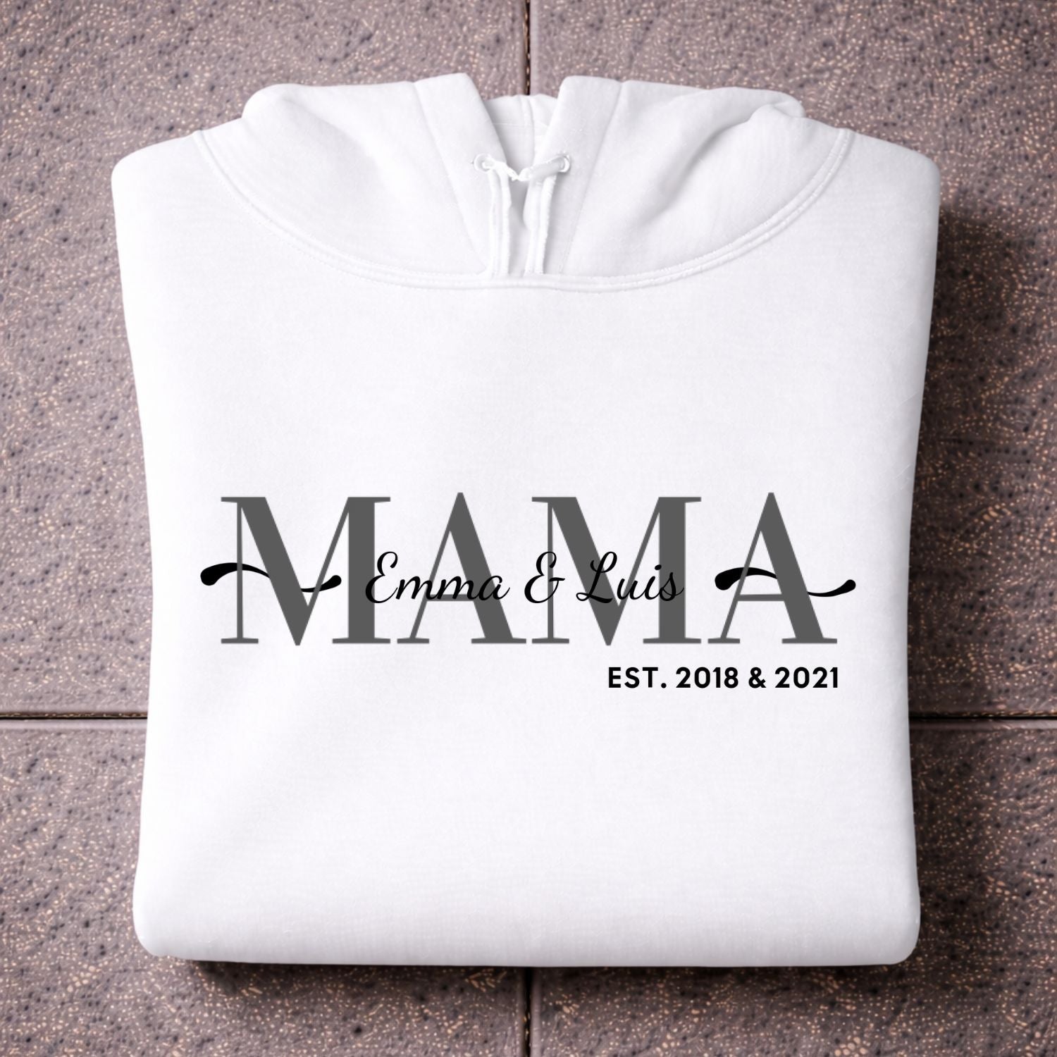Mama mit Kindernamen Hoodie Personalisiert
