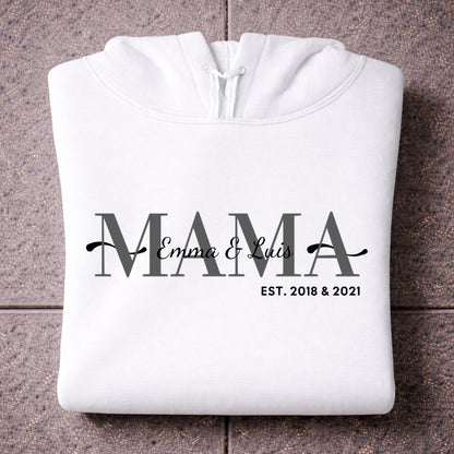 Mama mit Kindernamen Hoodie Personalisiert