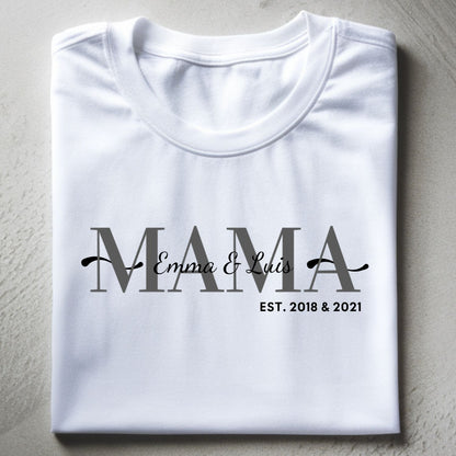 Mama mit Kindernamen Shirt Personalisiert