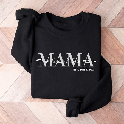 Mama mit Kindernamen Sweatshirt Personalisiert