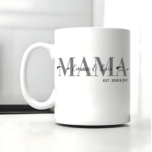 Mama mit Kindernamen Tasse Personalisiert