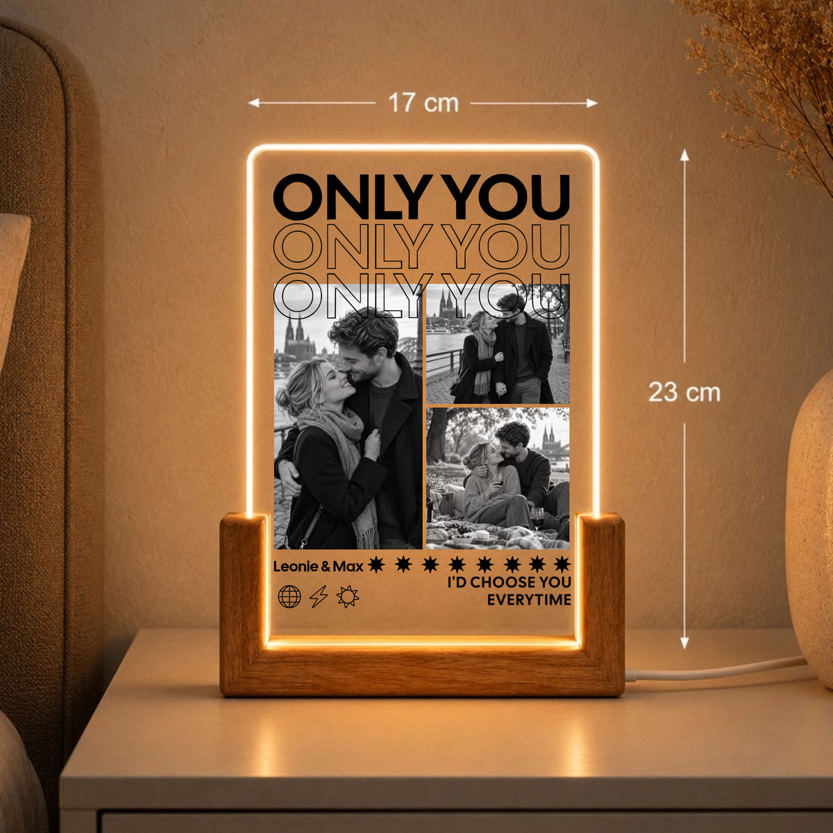 Only You Acryl-Licht Personalisiert