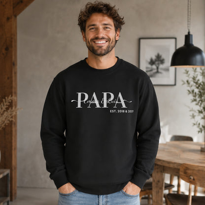 Papa mit Kindernamen Sweatshirt