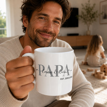 Papa mit Kindernamen Tasse
