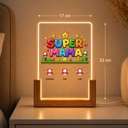 Super Mama Acryl Licht Personalisiert