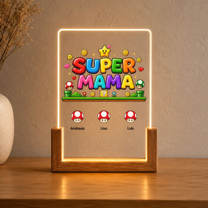 Super Mama Acryl Licht Personalisiert