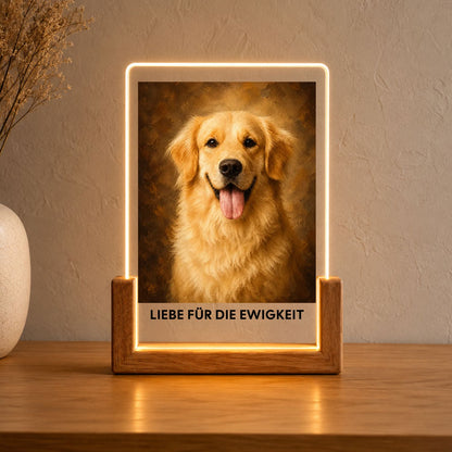 Hund Vintage Acryl-Licht Personalisiert