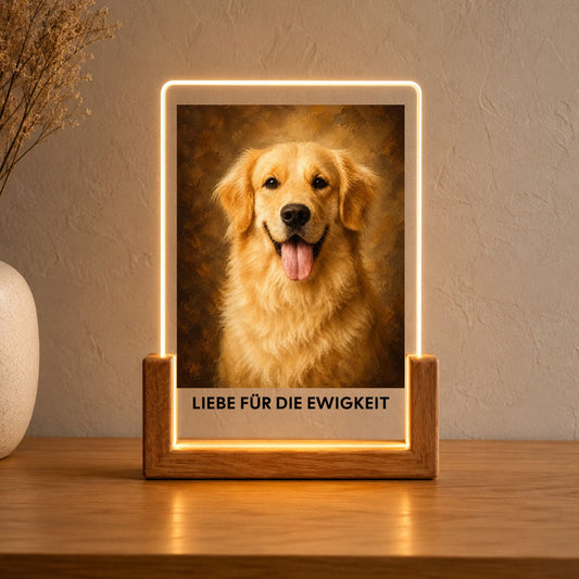 Hund Vintage Acryl-Licht Personalisiert